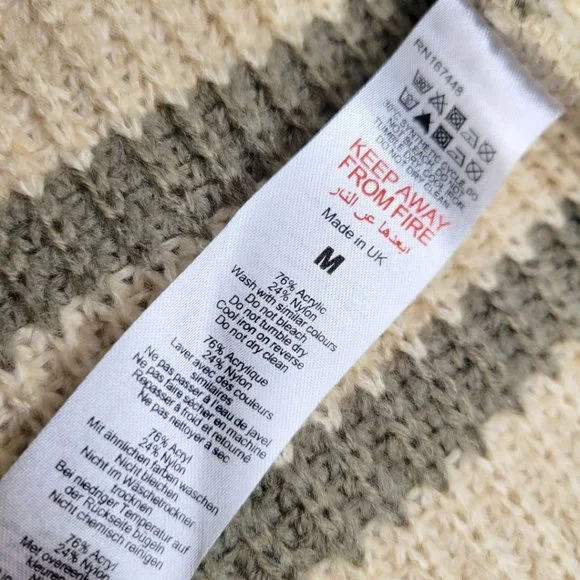 BEIGE/CREAM/GRAY STRIPPED TURTLENECK SWEATER FOR WOMEN - Picture 6 of 7